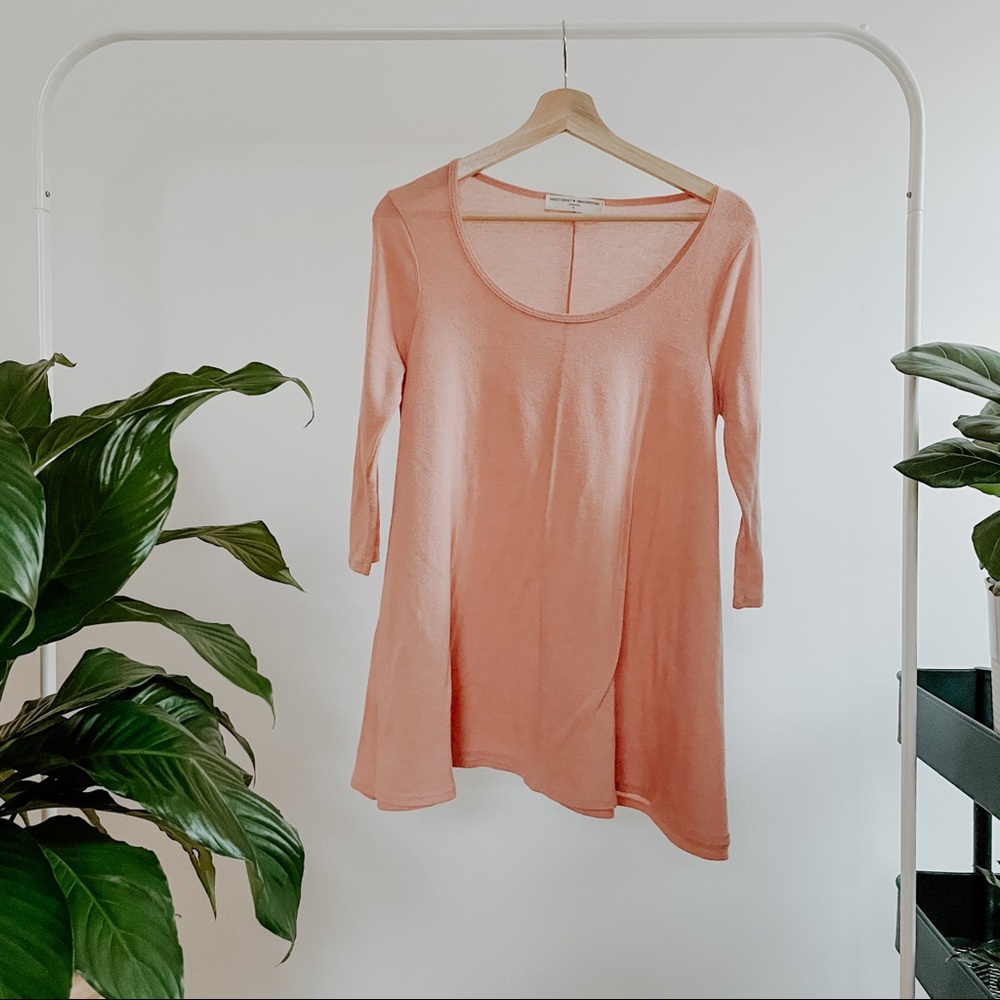 Urban Outfitters Pink 3/4 Sleeve Tunic Top